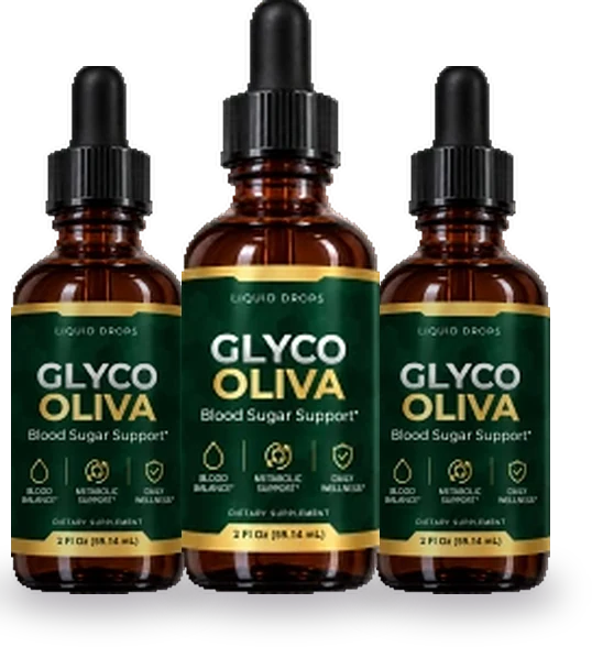 3 bottles of GlycoOliva blood balance and metabolic support liquid drops